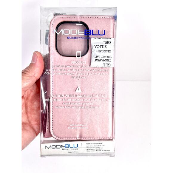Modeblu Classic Diary Case for the Apple iPhone 14 Pro (6.1-inch) in Pink NEW - Picture 7 of 12